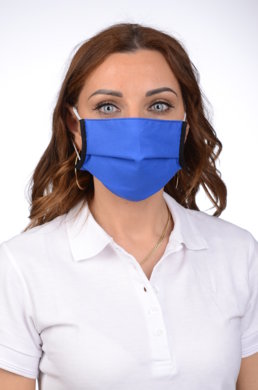 Rúško antibakteriálne na tvár -BORT,dvojvrstvové-1vrstva(100%bavlna), 1vrstva (100%polyester s iónmi striebra) - modré 098 - VYROBENÉ NA SLOVENSKU