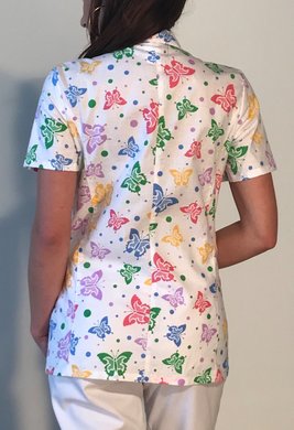 Košeľa dámska zdravotná BIBI 03 potlač motýľ - VYROBENÉ NA SLOVENSKU