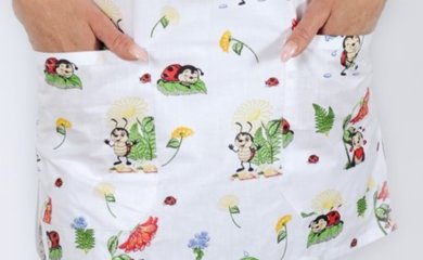 Košeľa dámska zdravotná EVA - vzor lienky v bielej farbe - VYROBENÉ NA SLOVENSKU