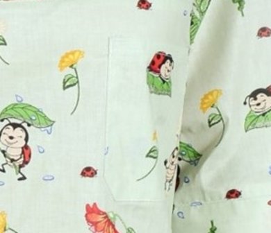 Košeľa dámska zdravotná EVA - vzor lienky v zelenej farbe - VYROBENÉ NA SLOVENSKU