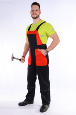 Nohavice trakové farebná kombinácia-pánske  (čierno-červené) výška 194  - VYROBENÉ NA SLOVENSKU