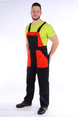 Nohavice trakové farebná kombinácia-pánske  (čierno-červené) výška 194  - VYROBENÉ NA SLOVENSKU