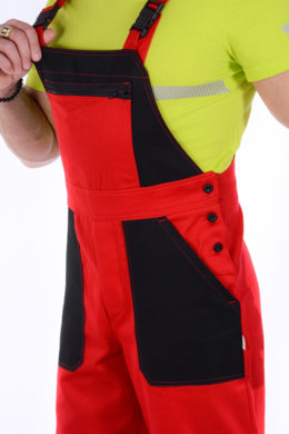 Nohavice trakové farebná kombinácia-pánske  (červená + čierna) výška 194 - VYROBENÉ NA SLOVENSKU