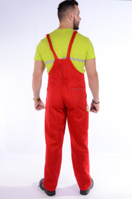 Nohavice trakové farebná kombinácia-pánske  (červená + čierna) výška 194 - VYROBENÉ NA SLOVENSKU