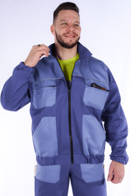 Blúza monterková pánska MULTI - farebná kombinácia (royal modrá + modrá) výška 182 - VYROBENÉ NA SLOVENSKU