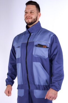 Blúza monterková pánska MULTI - farebná kombinácia (royal modrá + modrá) výška 182 - VYROBENÉ NA SLOVENSKU