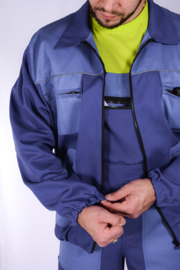 Blúza monterková pánska MULTI - farebná kombinácia (royal modrá + modrá) výška 182 - VYROBENÉ NA SLOVENSKU