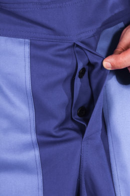 Nohavice trakové farebná kombinácia-pánske - royal modrá + modrá - VYROBENÉ NA SLOVENSKU