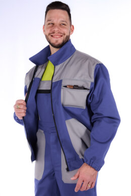 Blúza monterková pánska MULTI - farebná kombinácia (royal modrá + sivá) výška 194- VYROBENÉ NA SLOVENSKU