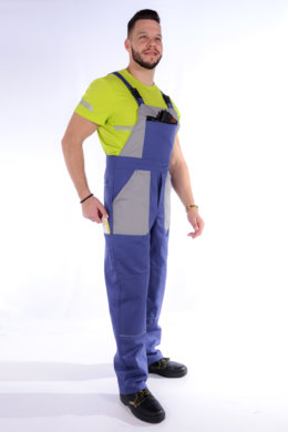 Nohavice trakové farebná kombinácia-pánske (royal modrá + sivá) výška 182 - VYROBENÉ NA SLOVENSKU