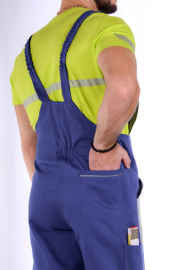 Nohavice trakové farebná kombinácia-pánske (royal modrá + sivá) výška 182 - VYROBENÉ NA SLOVENSKU