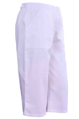 Nohavice biele 3/4 na pevný pás dámske (100% bavlna) - VYROBENÉ NA SLOVENSKU