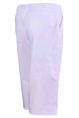 Nohavice biele 3/4 na pevný pás dámske (100% bavlna) - VYROBENÉ NA SLOVENSKU