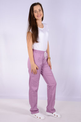 Nohavice na gumu Klara-dámske - fialové  (100% bavlna) VYROBENÉ NA SLOVENSKU