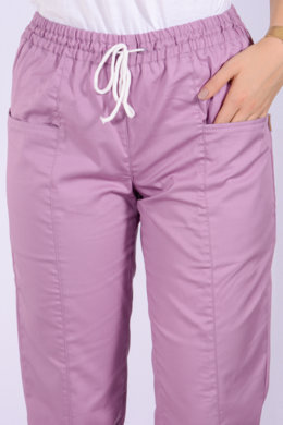 Nohavice na gumu Klara-dámske - fialové  (100% bavlna) VYROBENÉ NA SLOVENSKU