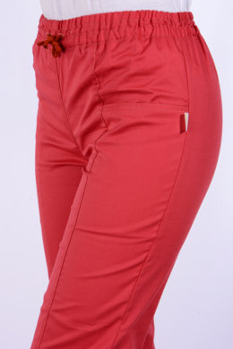Nohavice na gumu Klara-dámske - marlboro červené  (100% bavlna) VYROBENÉ NA SLOVENSKU