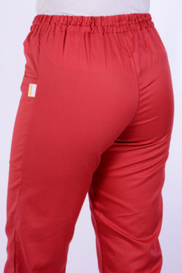 Nohavice na gumu Klara-dámske - marlboro červené  (100% bavlna) VYROBENÉ NA SLOVENSKU