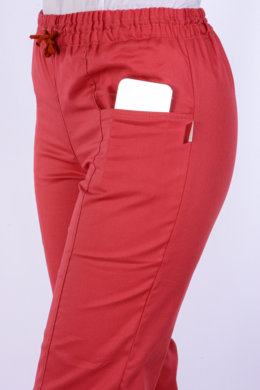 Nohavice na gumu Klara-dámske - marlboro červené  (100% bavlna) VYROBENÉ NA SLOVENSKU
