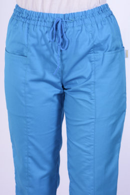 Nohavice na gumu Klara-dámske - tyrkysové (100% bavlna) VYROBENÉ NA SLOVENSKU