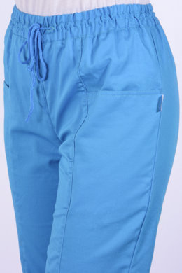 Nohavice na gumu Klara-dámske - tyrkysové (100% bavlna) VYROBENÉ NA SLOVENSKU