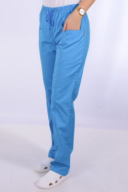 Nohavice na gumu Klara-dámske - tyrkysové (100% bavlna) VYROBENÉ NA SLOVENSKU