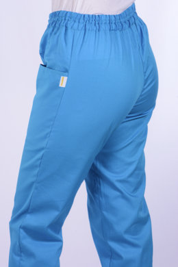 Nohavice na gumu Klara-dámske - tyrkysové (100% bavlna) VYROBENÉ NA SLOVENSKU