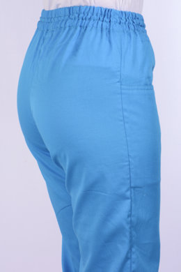 Nohavice na gumu Klara-dámske - tyrkysové (100% bavlna) VYROBENÉ NA SLOVENSKU