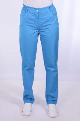Nohavice MIRA na pevný pás - všitá guma - tyrkysové -  VYROBENÉ NA SLOVENSKU