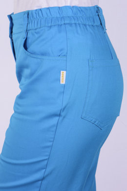 Nohavice MIRA na pevný pás - všitá guma - biele -  VYROBENÉ NA SLOVENSKU