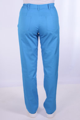 Nohavice MIRA na pevný pás - všitá guma - tyrkysové - VYROBENÉ NA SLOVENSKU