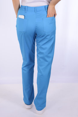 Nohavice MIRA na pevný pás - všitá guma - biele -  VYROBENÉ NA SLOVENSKU