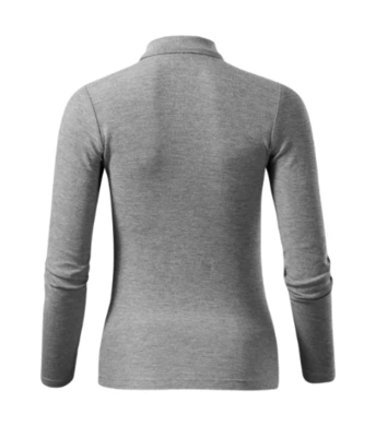 Polokošeľa dámska PIQUE POLO LS - MALFINI - tmavosivý melír