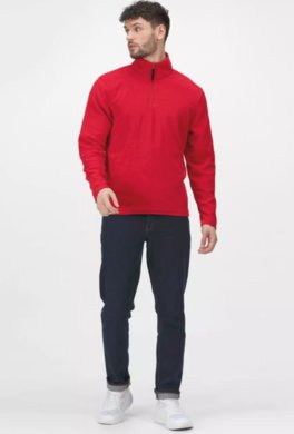 Mikina MICRO ZIP NECK FLEECE - červená