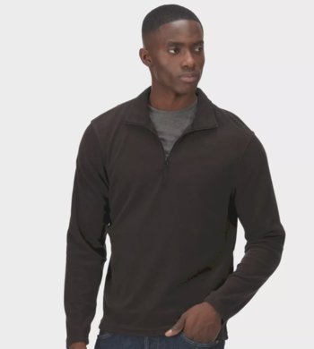 Mikina MICRO ZIP NECK FLEECE - čierna