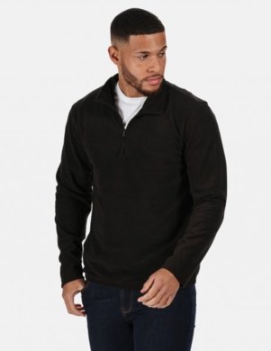 Mikina MICRO ZIP NECK FLEECE - čierna