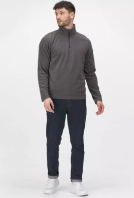 Mikina MICRO ZIP NECK FLEECE -  sivá