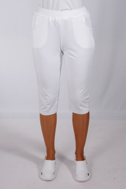 Tepláky Bortex 02 krátke  - biele - VYROBENÉ NA SLOVENSKU