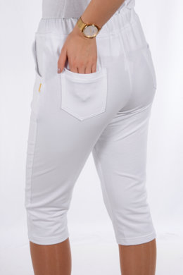 Tepláky Bortex 02 krátke  - biele - VYROBENÉ NA SLOVENSKU