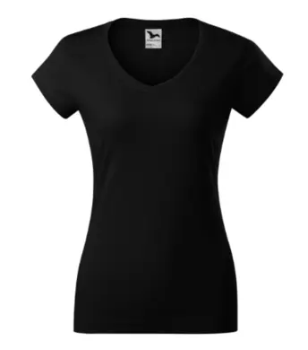 Tričko dámske - MALFINI - FIT V-NECK - čierne