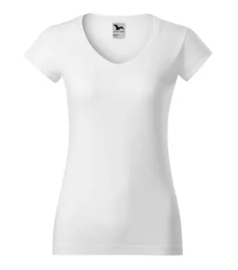 Tričko dámske - MALFINI - FIT V-NECK - biele