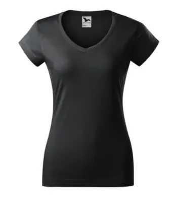 Tričko dámske - MALFINI - FIT V-NECK - ebony gray