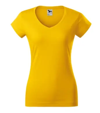 Tričko dámske - MALFINI - FIT V-NECK - žltá