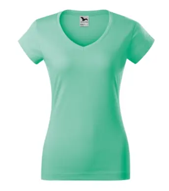 Tričko dámske - MALFINI - FIT V-NECK - mätová