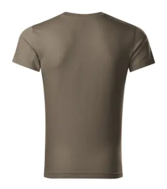 Tričko pánske - MALFINI - Slim Fit V-neck -  army