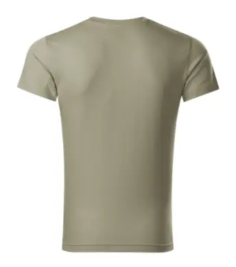 Tričko pánske - MALFINI - Slim Fit V-neck -  svetlá khaki