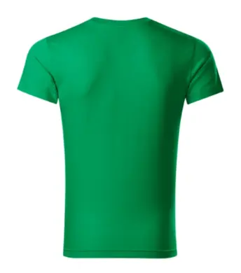 Tričko pánske - MALFINI - Slim Fit V-neck -  trávová zelená