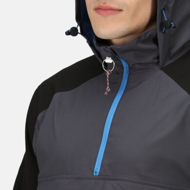 Pánska bunda VINTAGE OVERHEAD ANORAK - black/seal grey