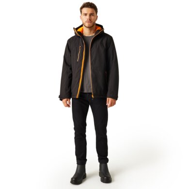 Bunda NAVIGATE - vodeodolná bunda - pánska -  black/orange pop
