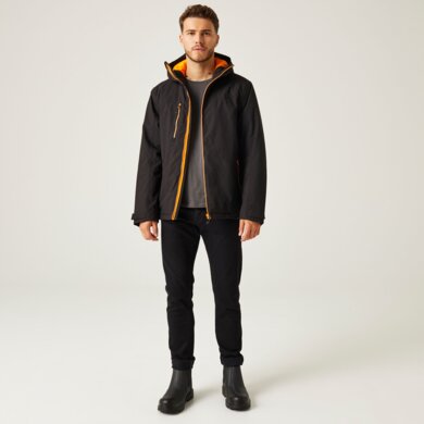 Bunda NAVIGATE - vodeodolná bunda - pánska -  black/orange pop