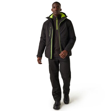 Bunda NAVIGATE - vodeodolná bunda - pánska -  black/lime green